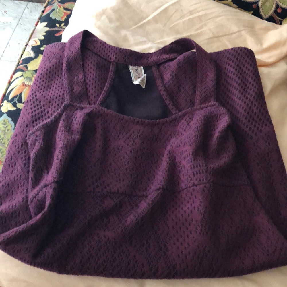 FREE PEOPLE Purple stretch knit mini dress